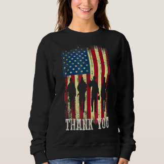 Patriotic American Flag Danke für Männer Frauen Ki Sweatshirt