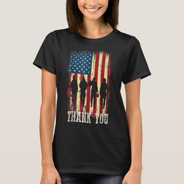 Patriotic American Flag Danke für Männer Frauen Ki T-Shirt (Vorderseite)