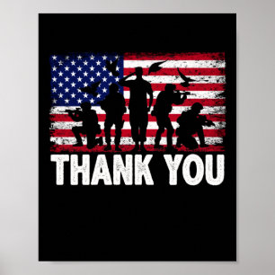 Patriotic American Flag Danke Poster