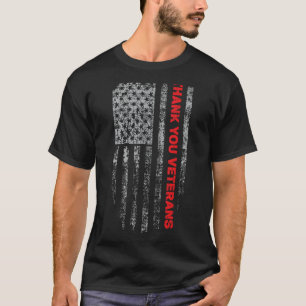 Patriotic American Flag Danke Veterans für Männer T-Shirt