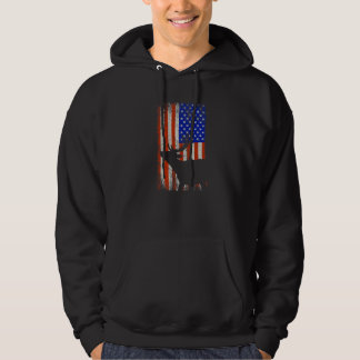 Patriotic American Flag Deer Hunter Hunting Hoodie