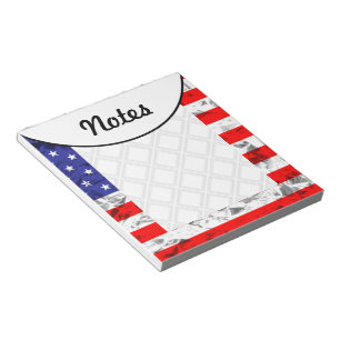 Patriotic American Flag Design Notizblock