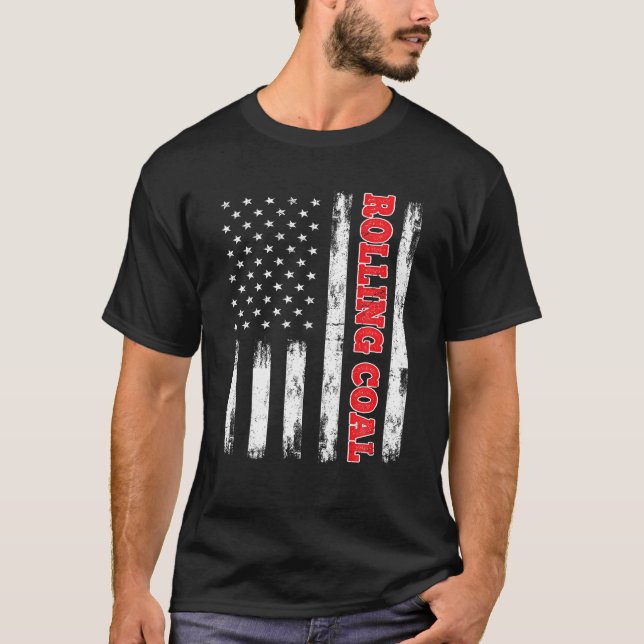 Patriotic American Flag Diesel Power Rolling Coal T-Shirt (Vorderseite)