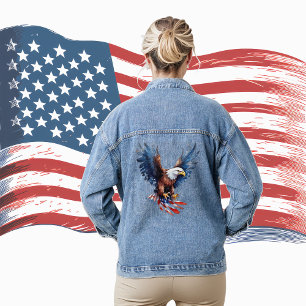 Patriotic American Flag Eagle Jeansjacke