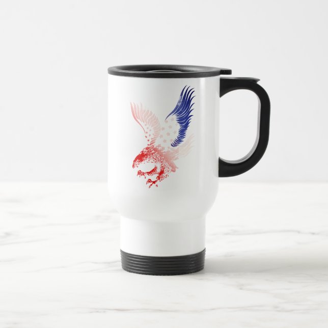 Patriotic American Flag Eagle Reisebecher (Rechts)