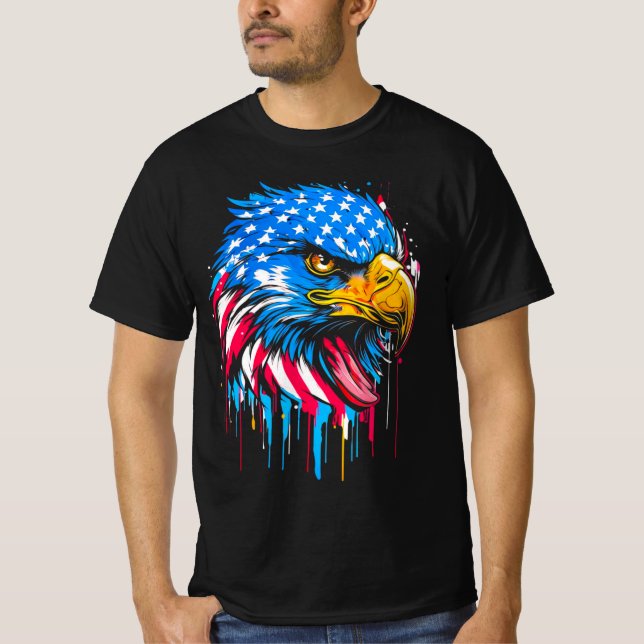 Patriotic American Flag Eagle T-Shirt (Vorderseite)