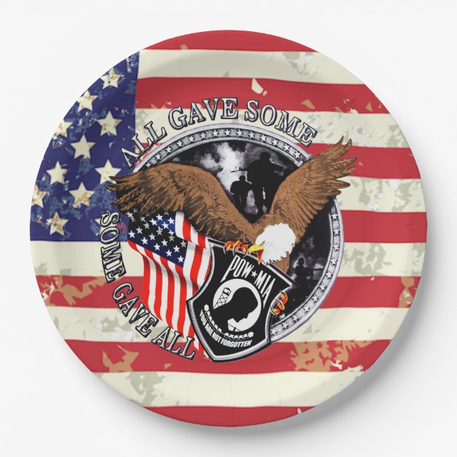 Patriotic American Flag Eagle USA Pappteller (Vorderseite)