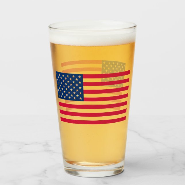 Patriotic American Flag Glass Gift Glas (Rückseite (gefüllt))