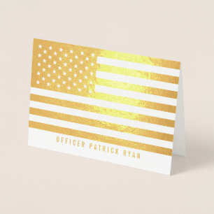 Patriotic American Flag Gold Folienkarte