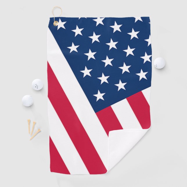 Patriotic American Flag Golf Towel Golfhandtuch (Insitu)