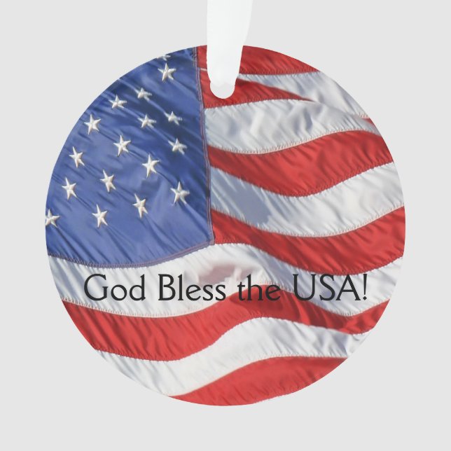 Patriotic American Flag Gott segne die USA Ornament (Vorderseite)