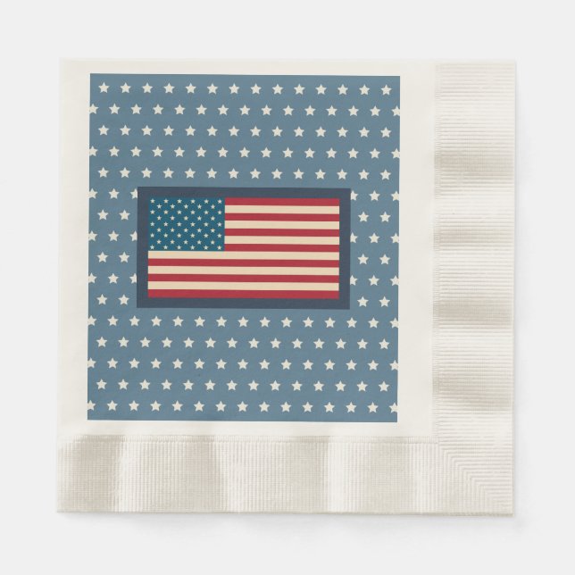 Patriotic American Flag GRILLEN 4. Juli Picnic Serviette (Vorderseite)
