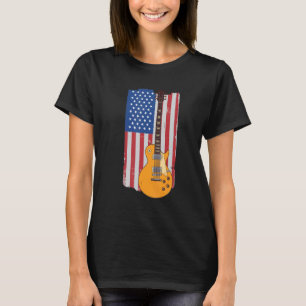 Patriotic American Flag Guitarist Bassis T-Shirt