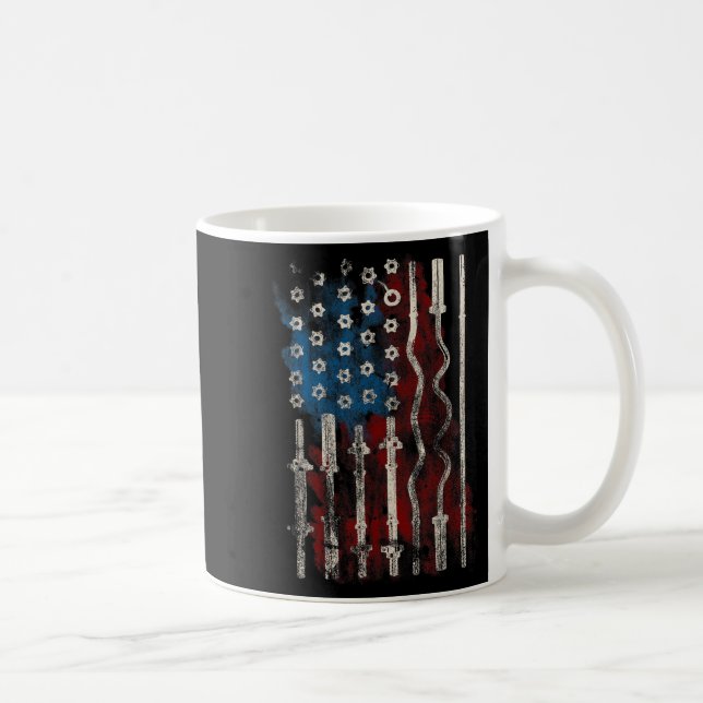 Patriotic American Flag Gym For Weight Lifters  Kaffeetasse (Rechts)