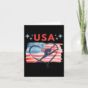 Patriotic American Flag Gymnastics Design für die Karte