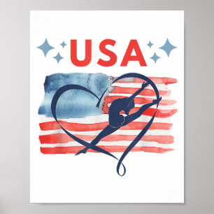 Patriotic American Flag Gymnastics Design für die Poster