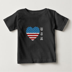 Patriotic American Flag Herz Stars Streifen USA Baby T-shirt
