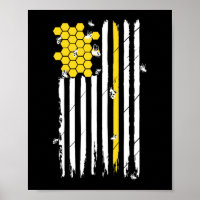 Patriotic American Flag Honeycomb Beekeeper Honey