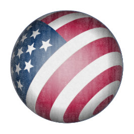 Patriotic American Flag in 3D Globe Design Schneidebrett