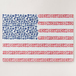 Patriotic American Flag In Watercolor Puzzle