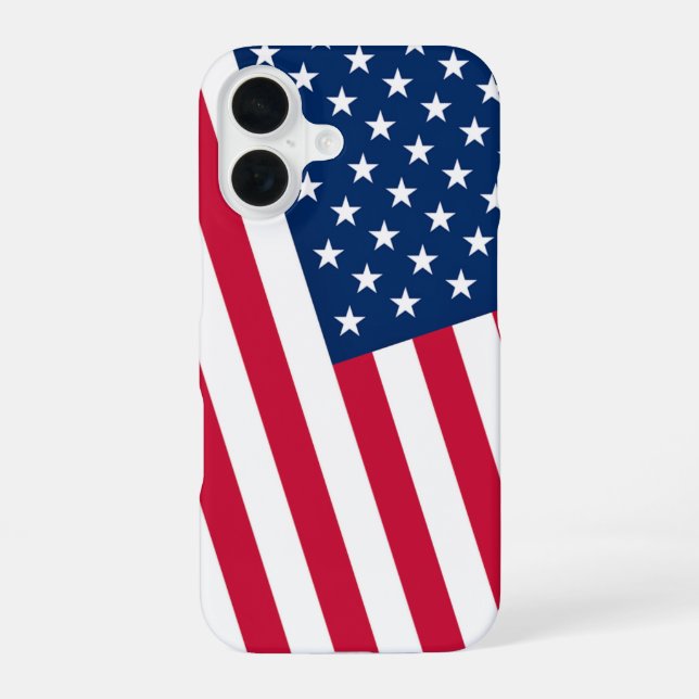 Patriotic American Flag iPhone Case 16 Hülle (Rückseite)