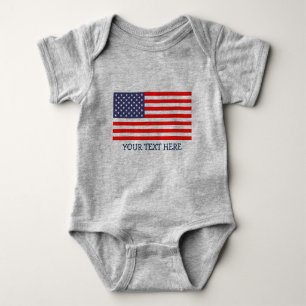 Patriotic American Flag Jersey Baby Bodysuit Baby Strampler