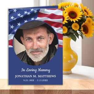 Patriotic American Flag Memorial Veteran Beerdigun Programm