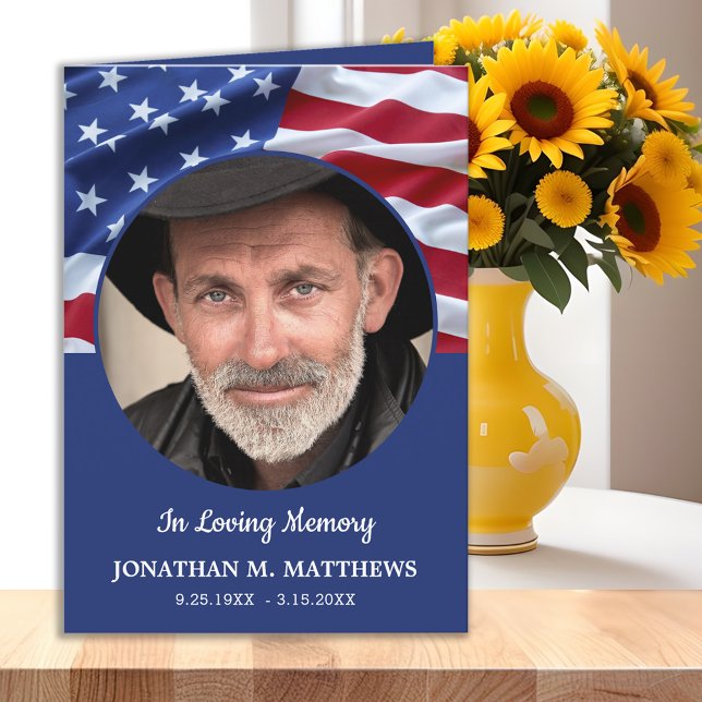 Patriotic American Flag Memorial Veteran Beerdigun Programm (Von Creator hochgeladen)
