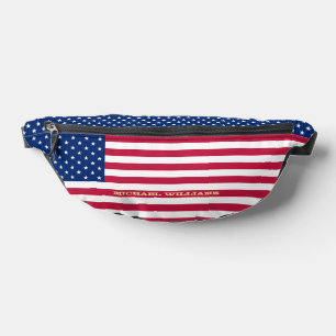 Patriotic American Flag Monogram Waist Crossbody Bauchtasche
