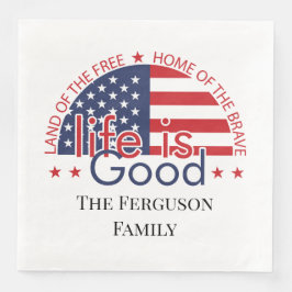 Patriotic American Flag Paper Napkin Serviette