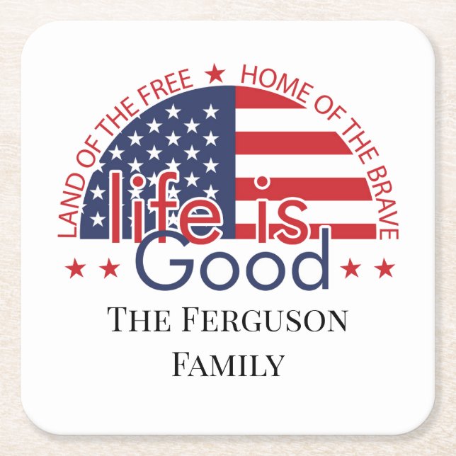 Patriotic American Flag Paper Untersetzer (Vorderseite)