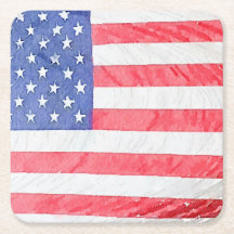Patriotic American Flag Paper Untersetzer Set