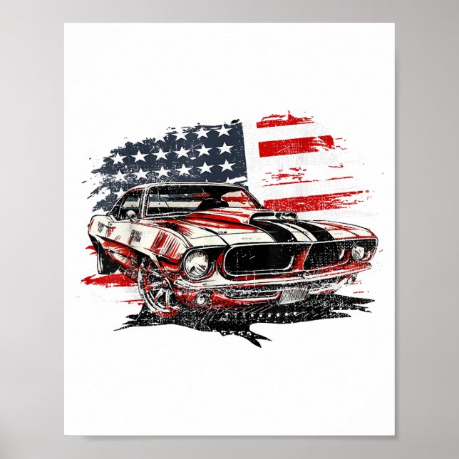 Patriotic American Flag Patriotic Poster (Vorne)