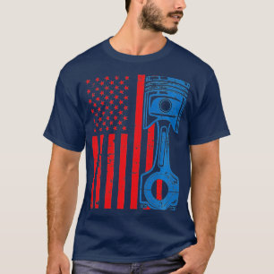 Patriotic American Flag Pistole Muscle Car Vintag T-Shirt