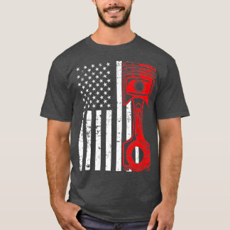 Patriotic American Flag Pistole Muscle Car Vintag T-Shirt