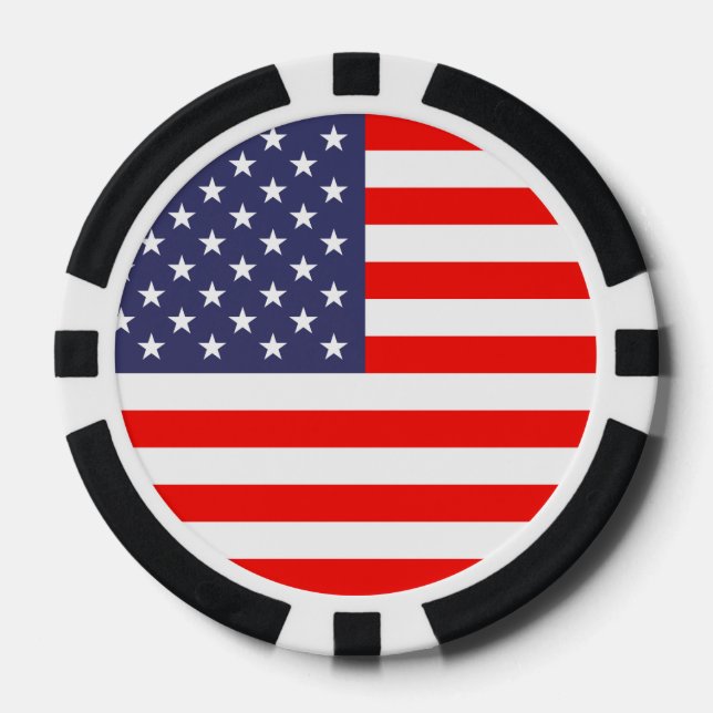 Patriotic American Flag Poker Chips für Kartenspie (Vorderseite)