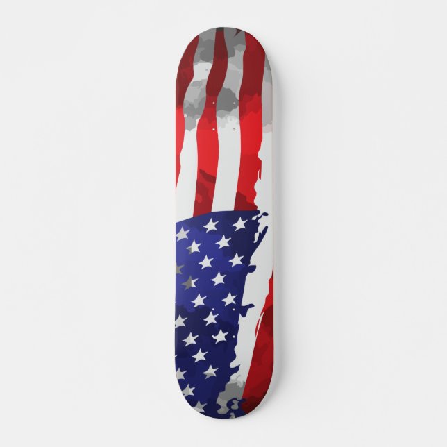 Patriotic American Flag Red White Blue USA Skateboard (Vorne)