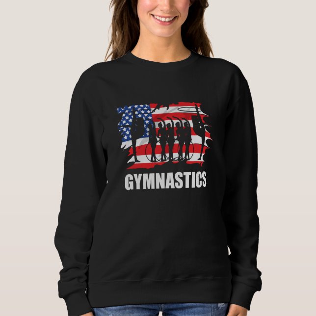 Patriotic American Flag Rhythmic Gymnastics USA Sweatshirt (Vorderseite)
