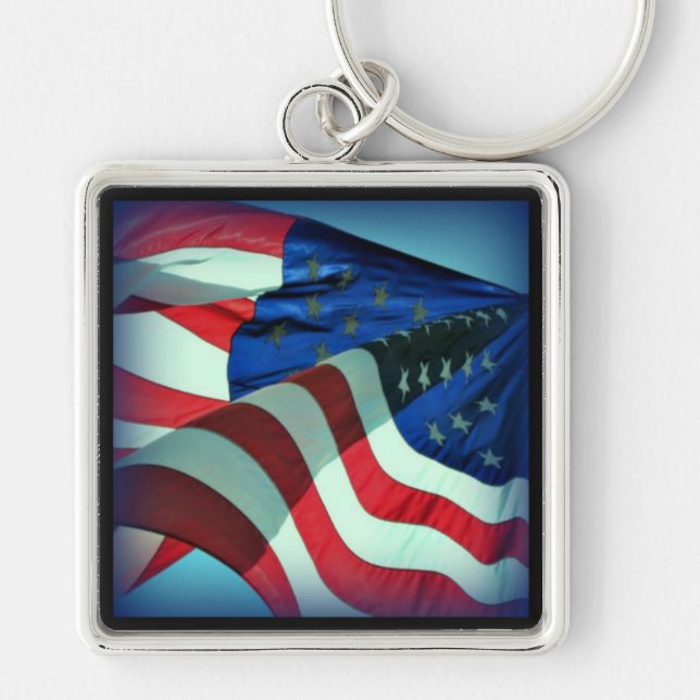 Patriotic American Flag Schlüsselanhänger (Vorne)