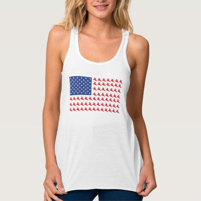 Patriotic American Flag Snowboarder Tank Top (Vorderseite)