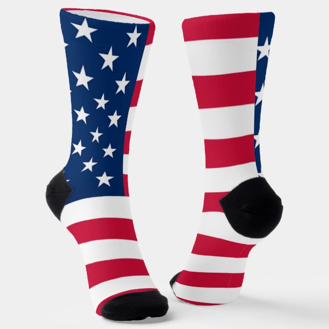 Patriotic American Flag Socks USA Socken (Gewinkelt)