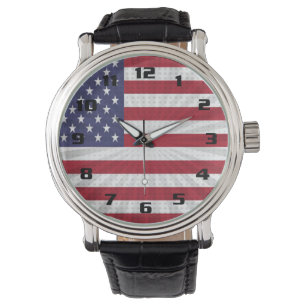 Patriotic American Flag Special Design Armbanduhr