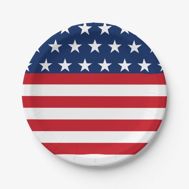 Patriotic American Flag Star and Stripes USA Pappteller (Vorderseite)