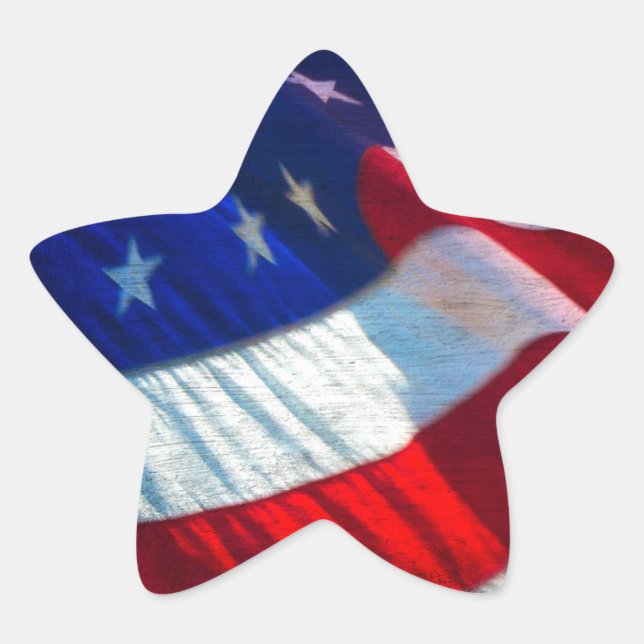 Patriotic American Flag Star Sticker (Vorderseite)
