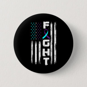 Patriotic American Flag Suicide Prevention Awar Button