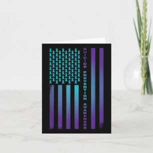 Patriotic American Flag Suicide Prevention Awar Karte
