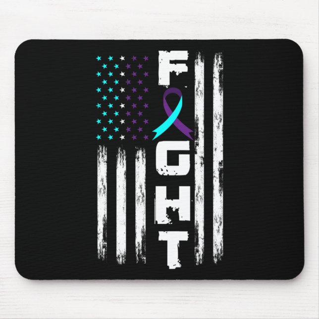 Patriotic American Flag Suicide Prevention Awar Mousepad (Vorne)