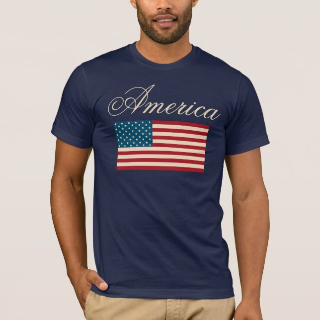 Patriotic American Flag T - Shirt Shirt Top-Gesche (Vorderseite)