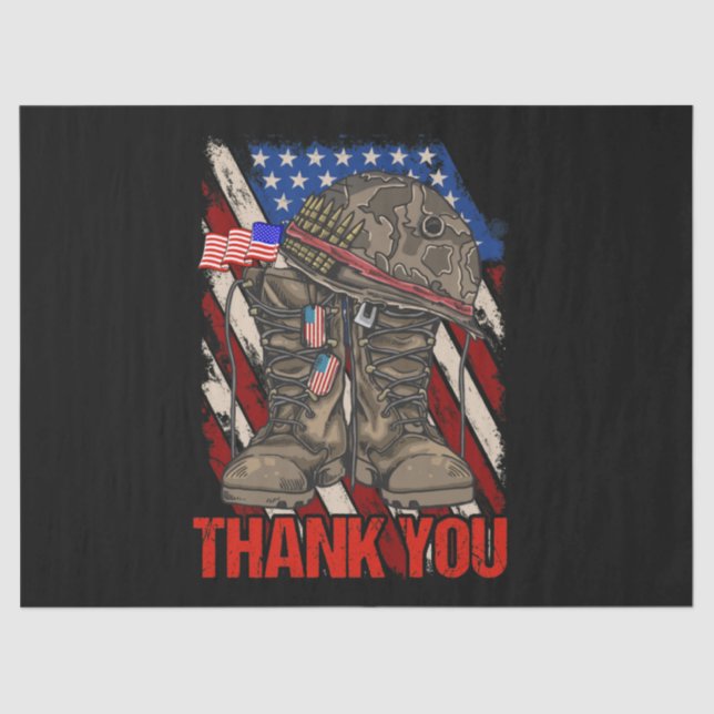 Patriotic American Flag Thank You Seidenpapier (Vorderseite)