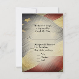 Patriotic American Flag UAWG with Menu Choice RSVP Karte